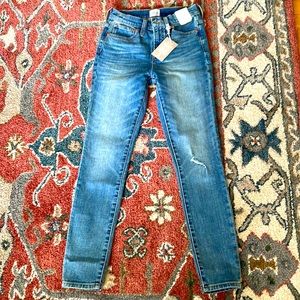 Jcrew high-rise toothpick jeans.